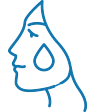 profile of face with water drop line art icon